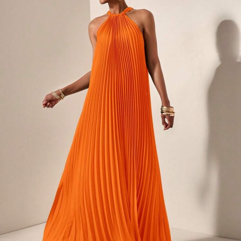 Elegant Orange Maxi Dress
